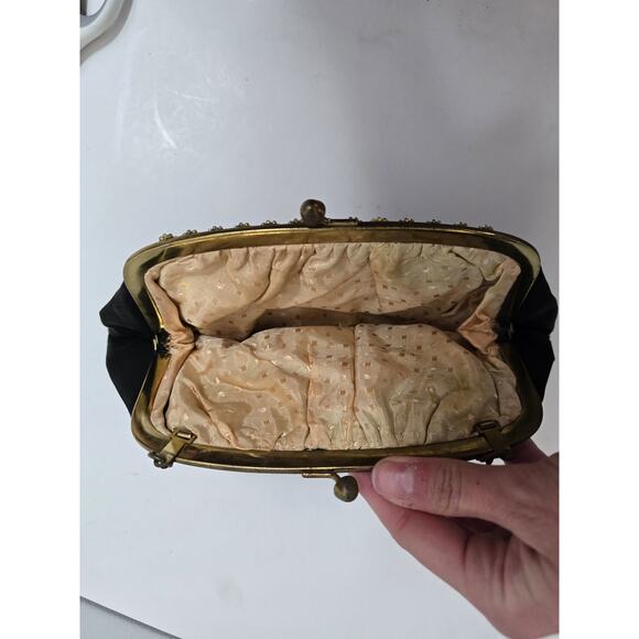 Vintage Black and Gold Clutch Purse - Picture 3 of 5
